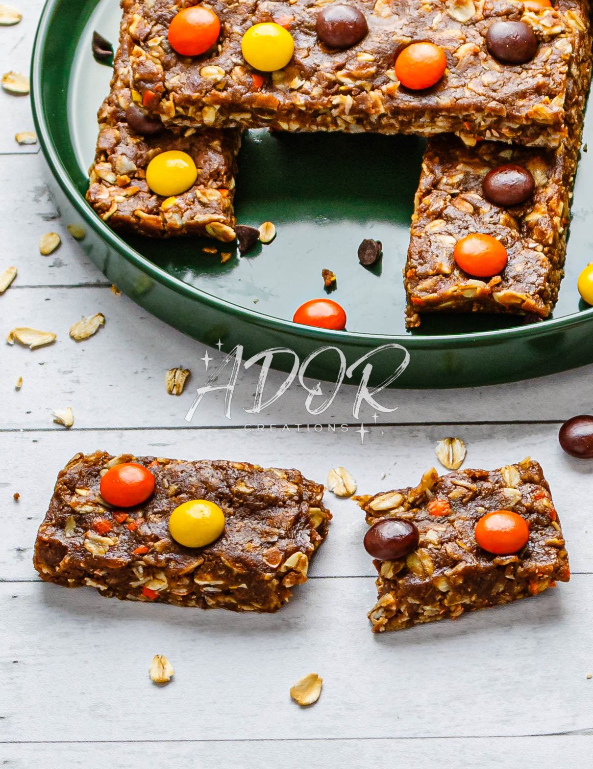 No-Bake Reese's Pieces Protein Bars - Set 4 of 6