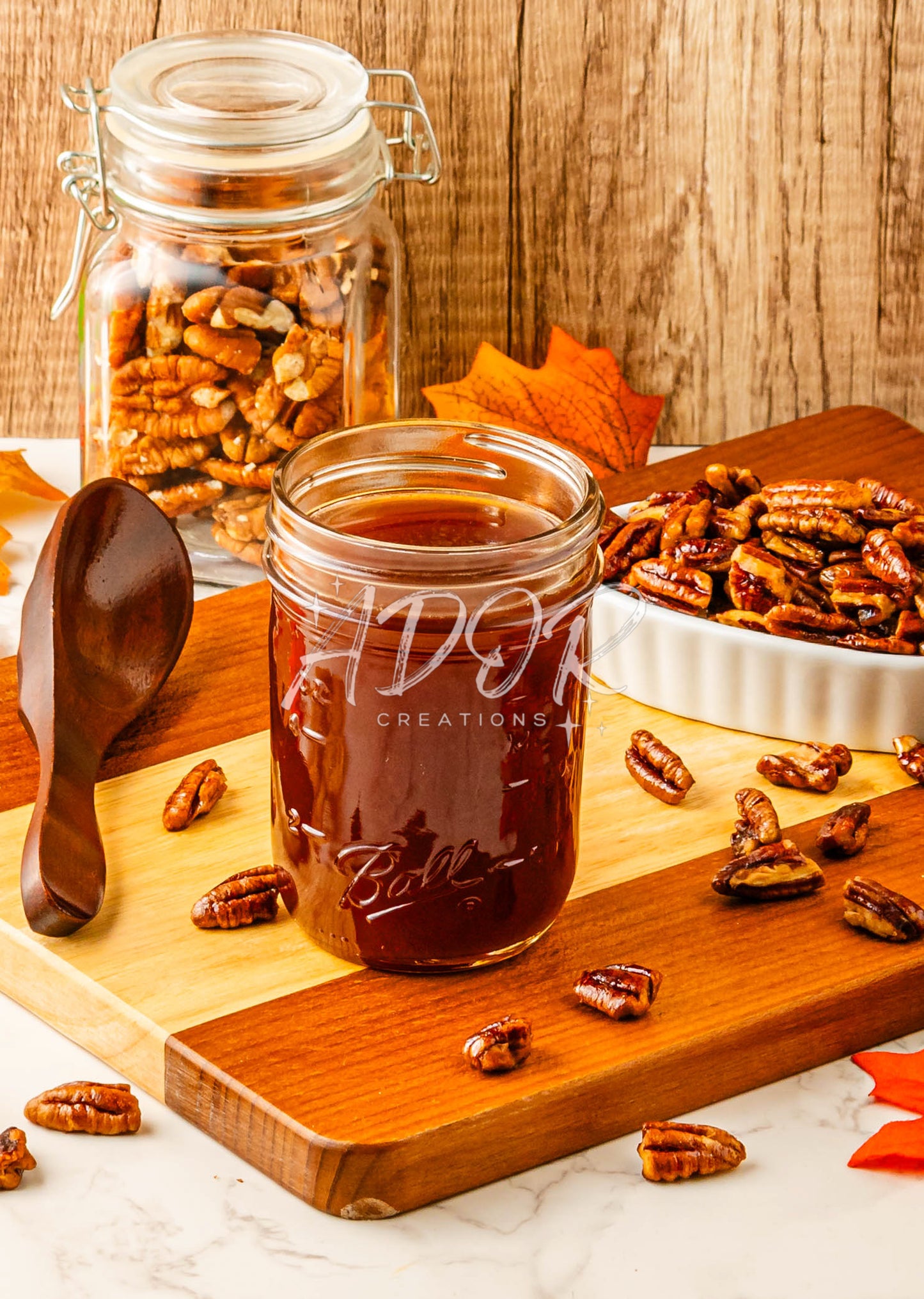 Homemade Pecan Syrup & Sweet Toasted Pecans - Set 1 of 3