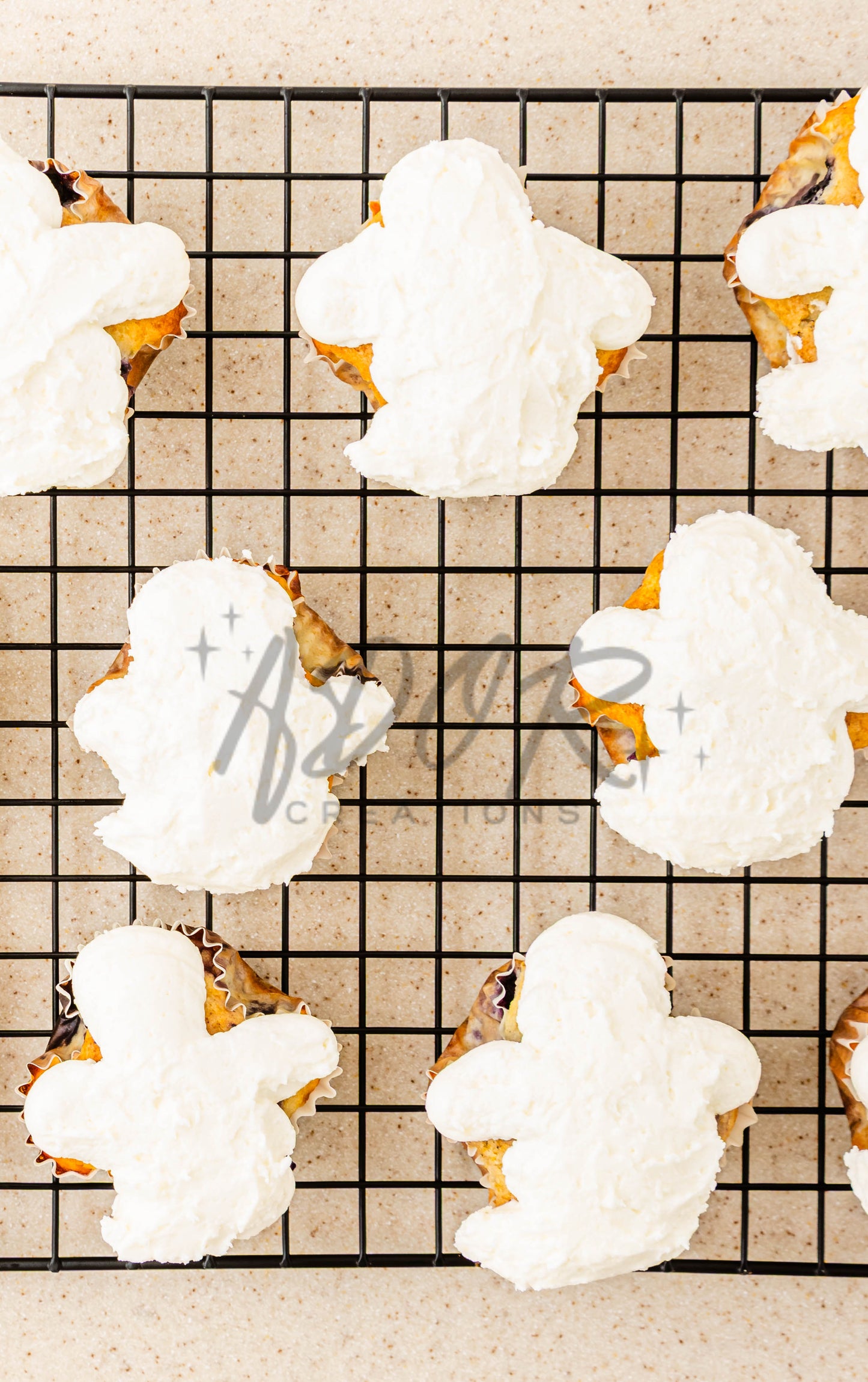 BOO-berry Ghost Muffins w/ SCREAM Cheese Frosting - Set 1 of 3