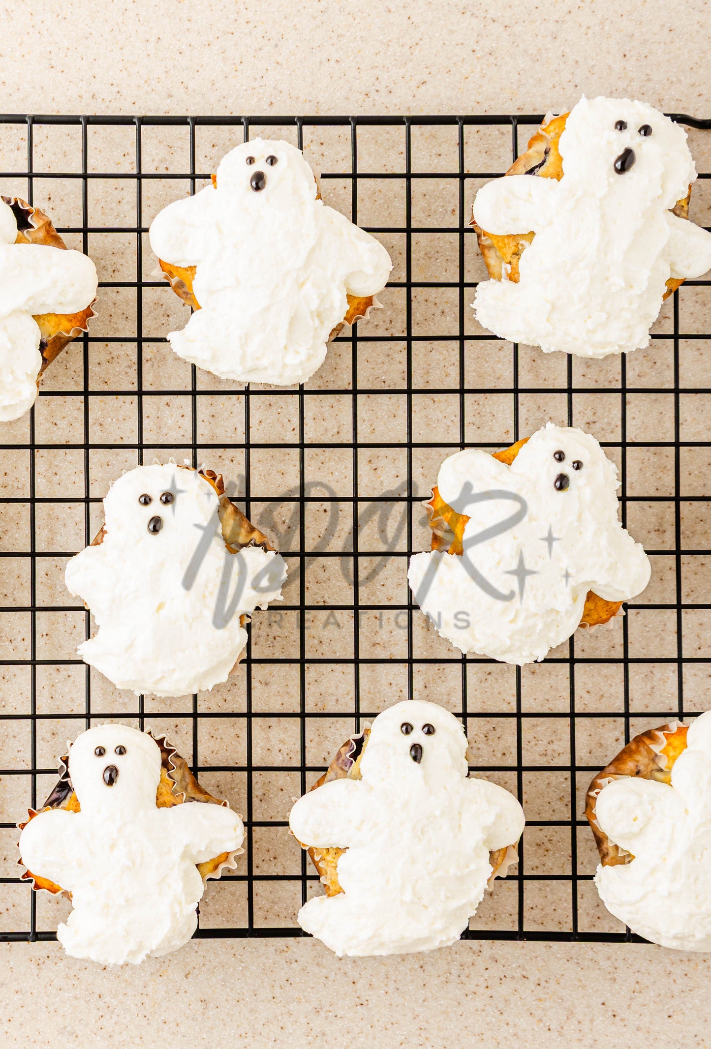 BOO-berry Ghost Muffins w/ SCREAM Cheese Frosting - Set 1 of 3