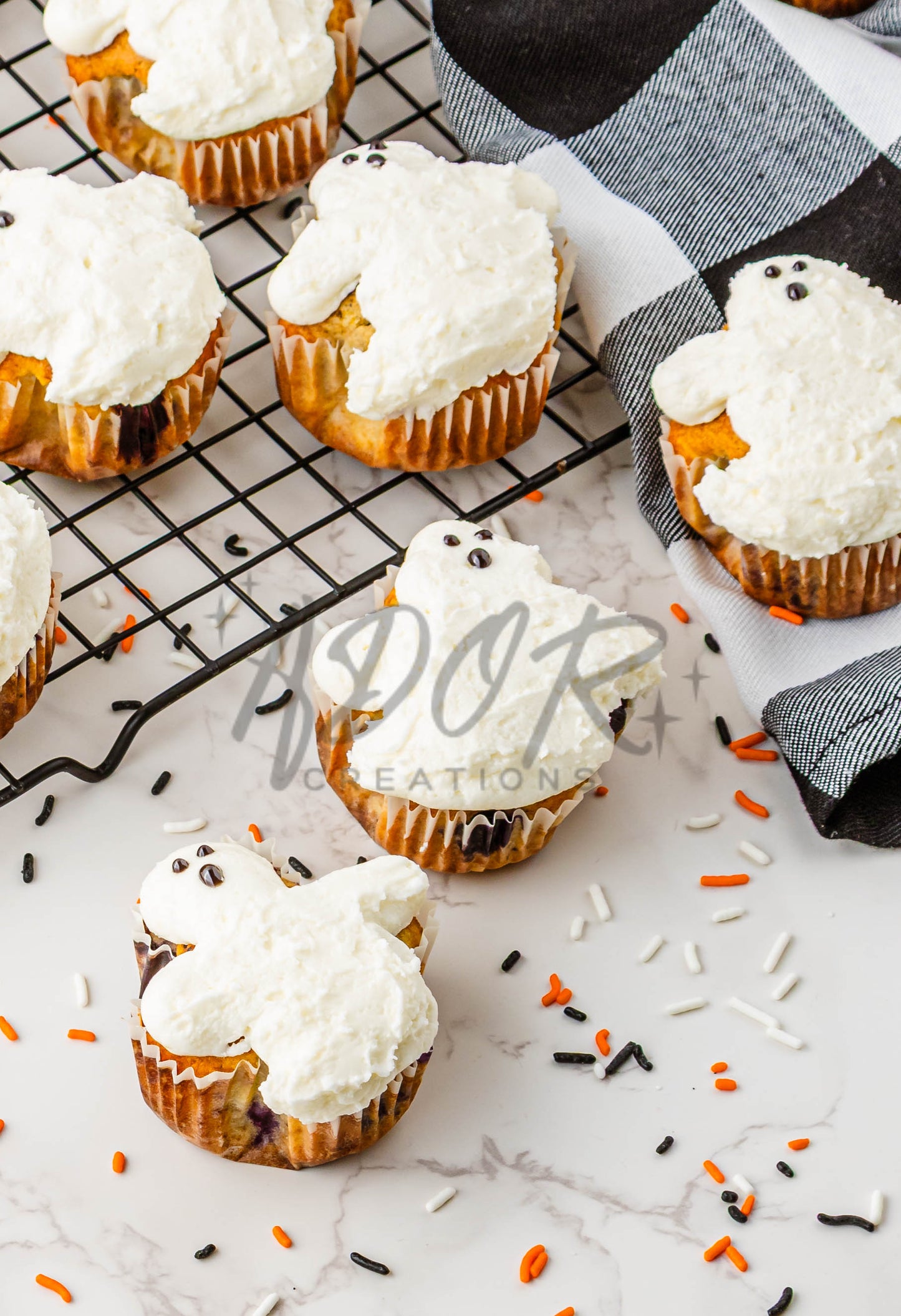 BOO-berry Ghost Muffins w/ SCREAM Cheese Frosting - Set 1 of 3