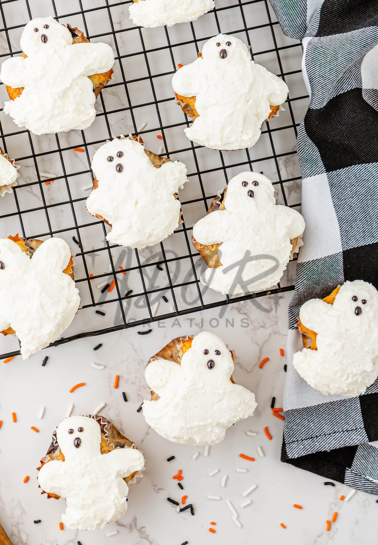 BOO-berry Ghost Muffins w/ SCREAM Cheese Frosting - Set 1 of 3
