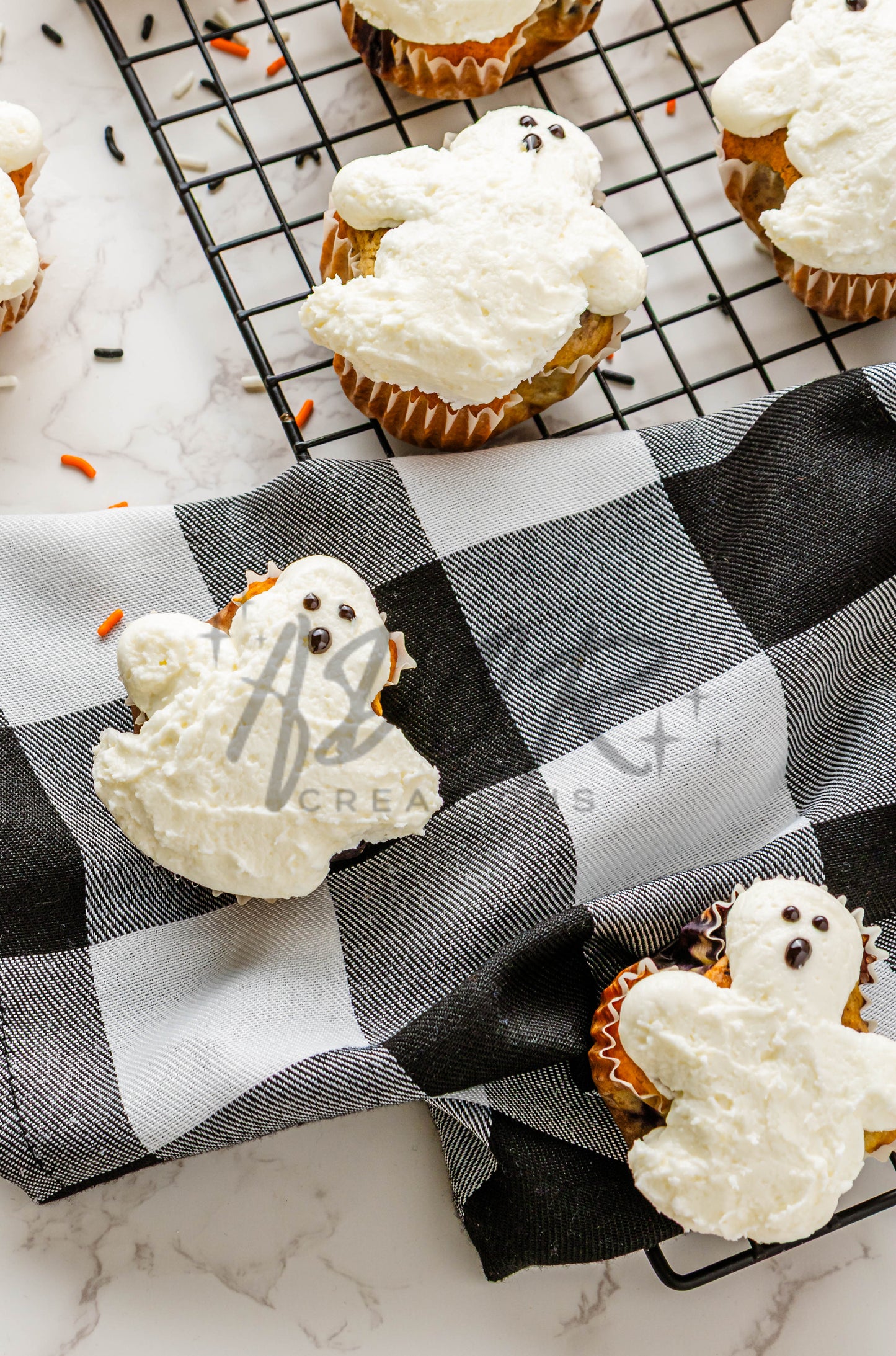 BOO-berry Ghost Muffins w/ SCREAM Cheese Frosting - Set 1 of 3