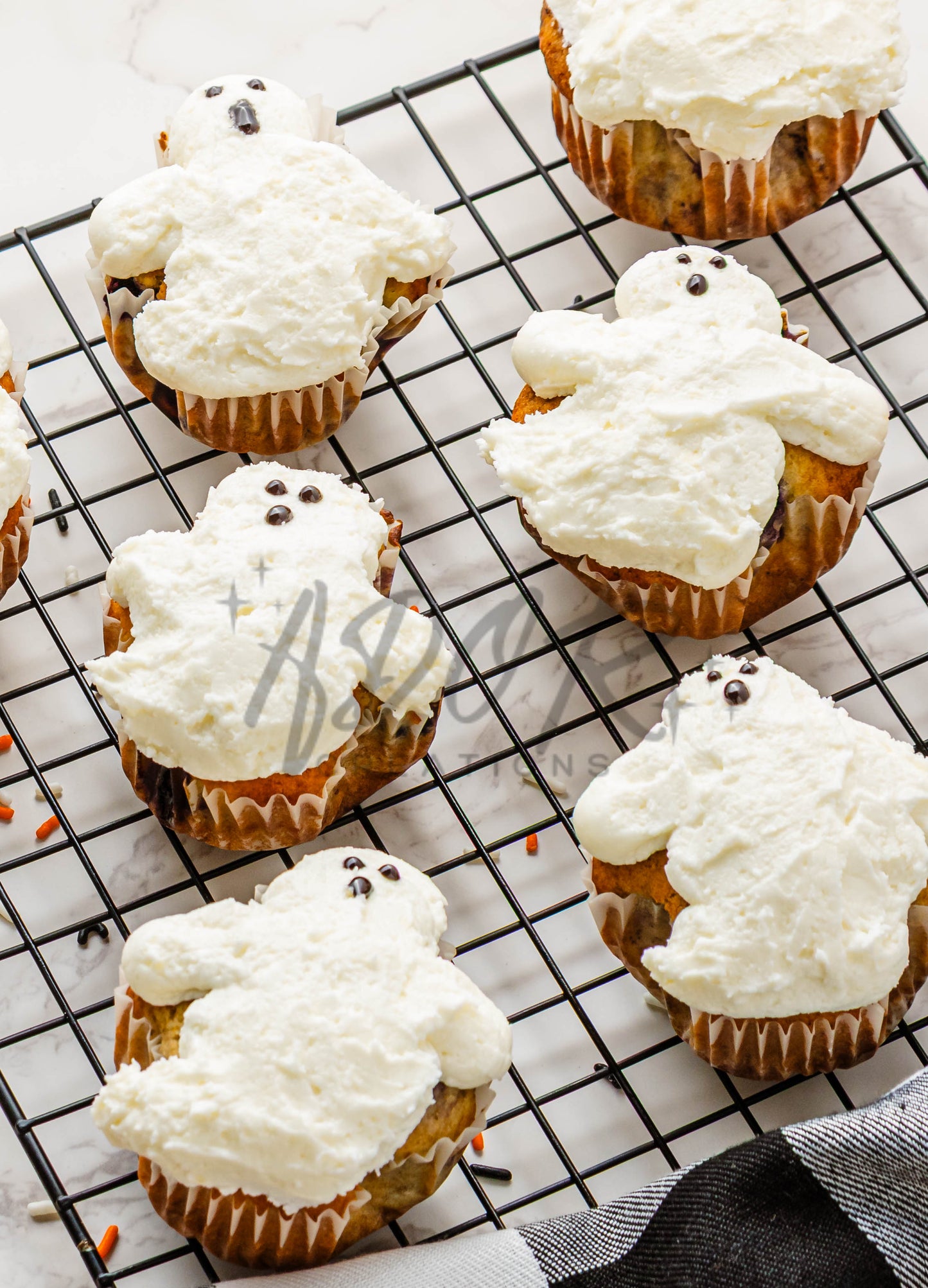 BOO-berry Ghost Muffins w/ SCREAM Cheese Frosting - Set 1 of 3