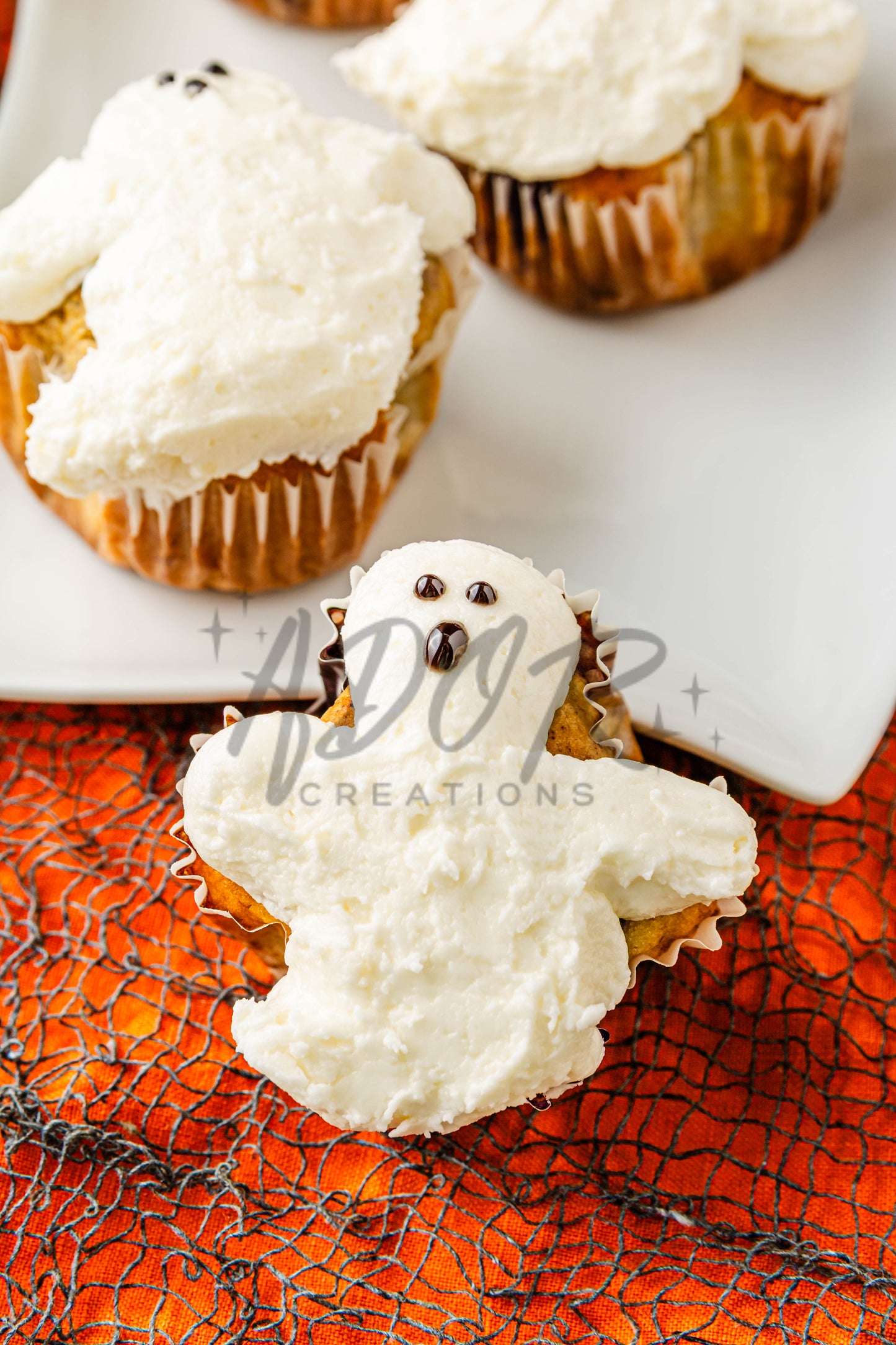 BOO-berry Ghost Muffins w/ SCREAM Cheese Frosting - Set 2 of 3