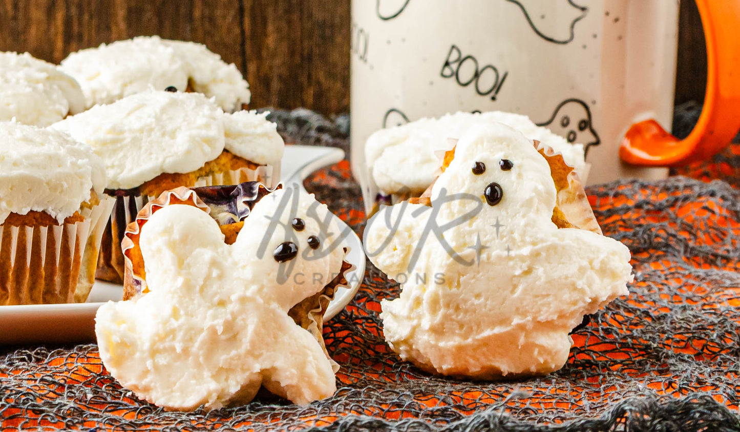 BOO-berry Ghost Muffins w/ SCREAM Cheese Frosting - Set 2 of 3