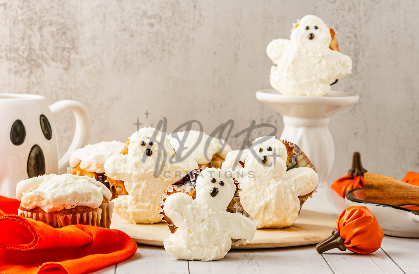 BOO-berry Ghost Muffins w/ SCREAM Cheese Frosting - Set 3 of 3