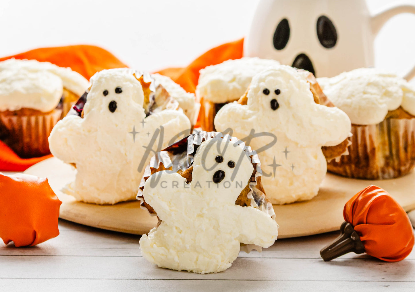 BOO-berry Ghost Muffins w/ SCREAM Cheese Frosting - Set 3 of 3