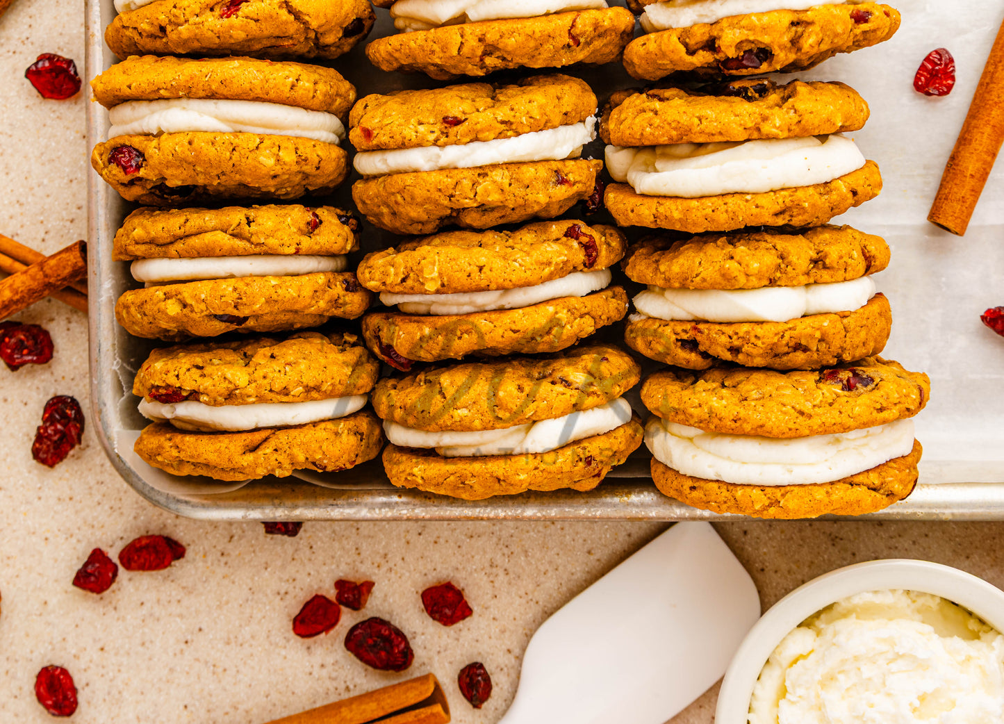 Pumpkin Oatmeal Cranberry Sandwich Cookies - Set 1 of 3