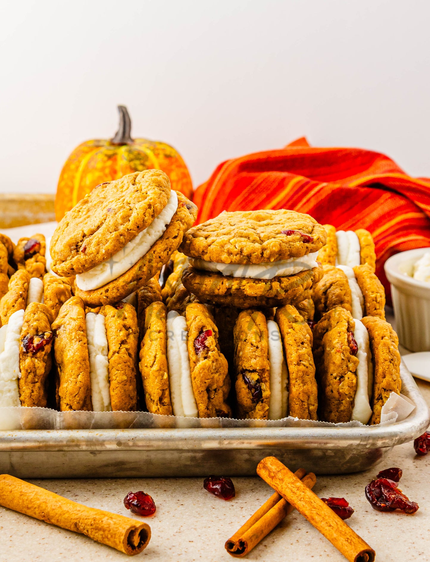 Pumpkin Oatmeal Cranberry Sandwich Cookies - Set 1 of 3