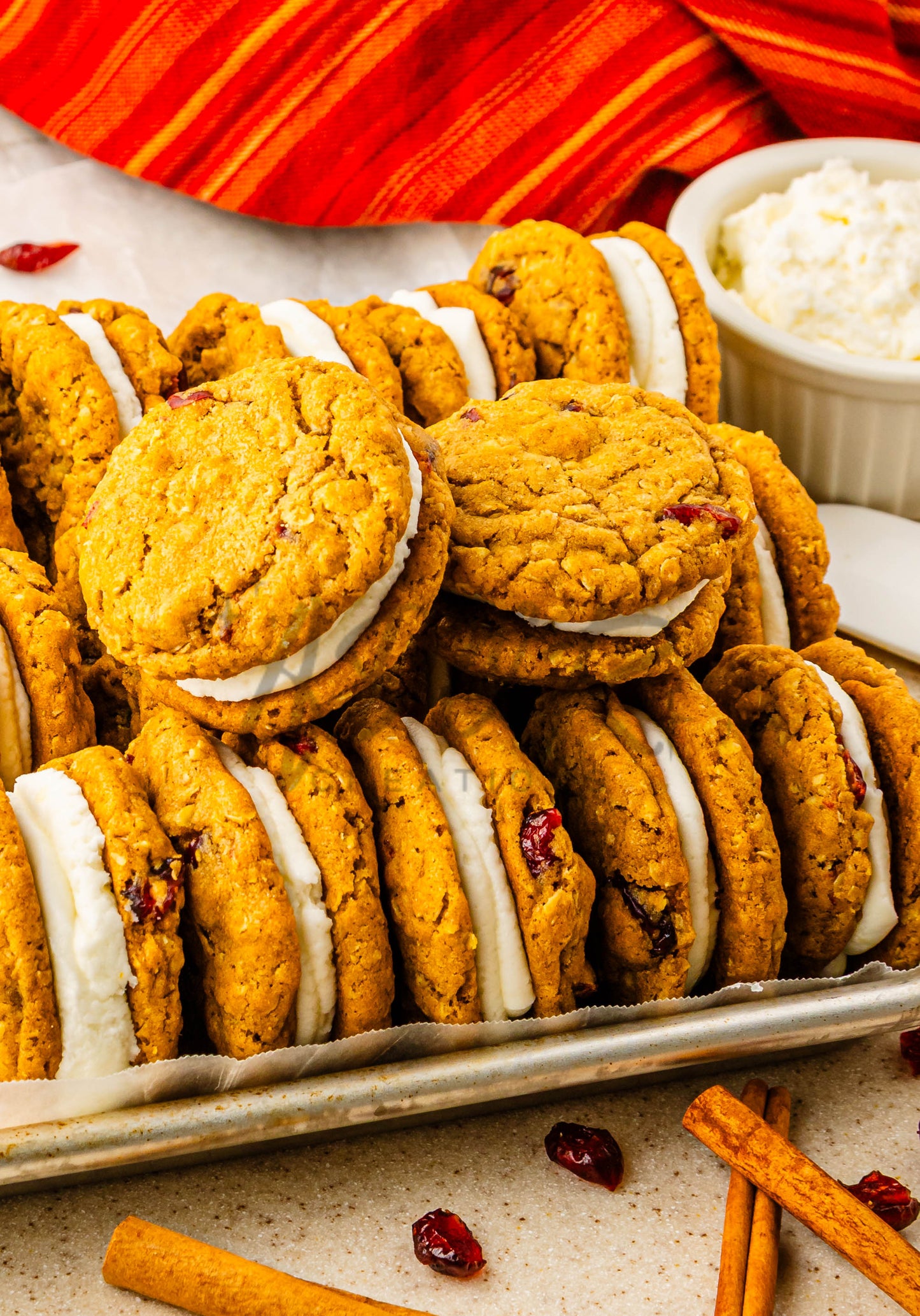 Pumpkin Oatmeal Cranberry Sandwich Cookies - Set 1 of 3
