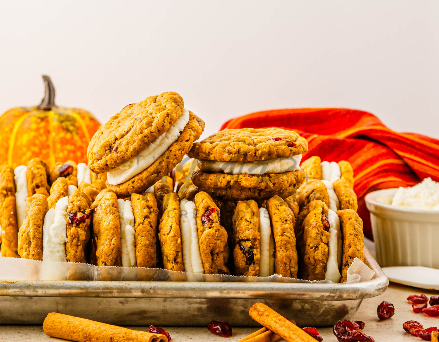 Pumpkin Oatmeal Cranberry Sandwich Cookies - Set 1 of 3