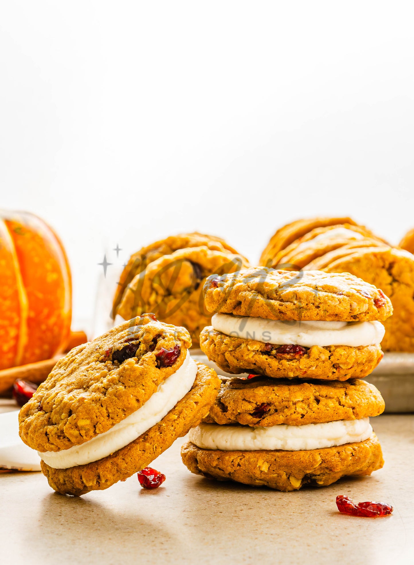 Pumpkin Oatmeal Cranberry Sandwich Cookies - Set 1 of 3