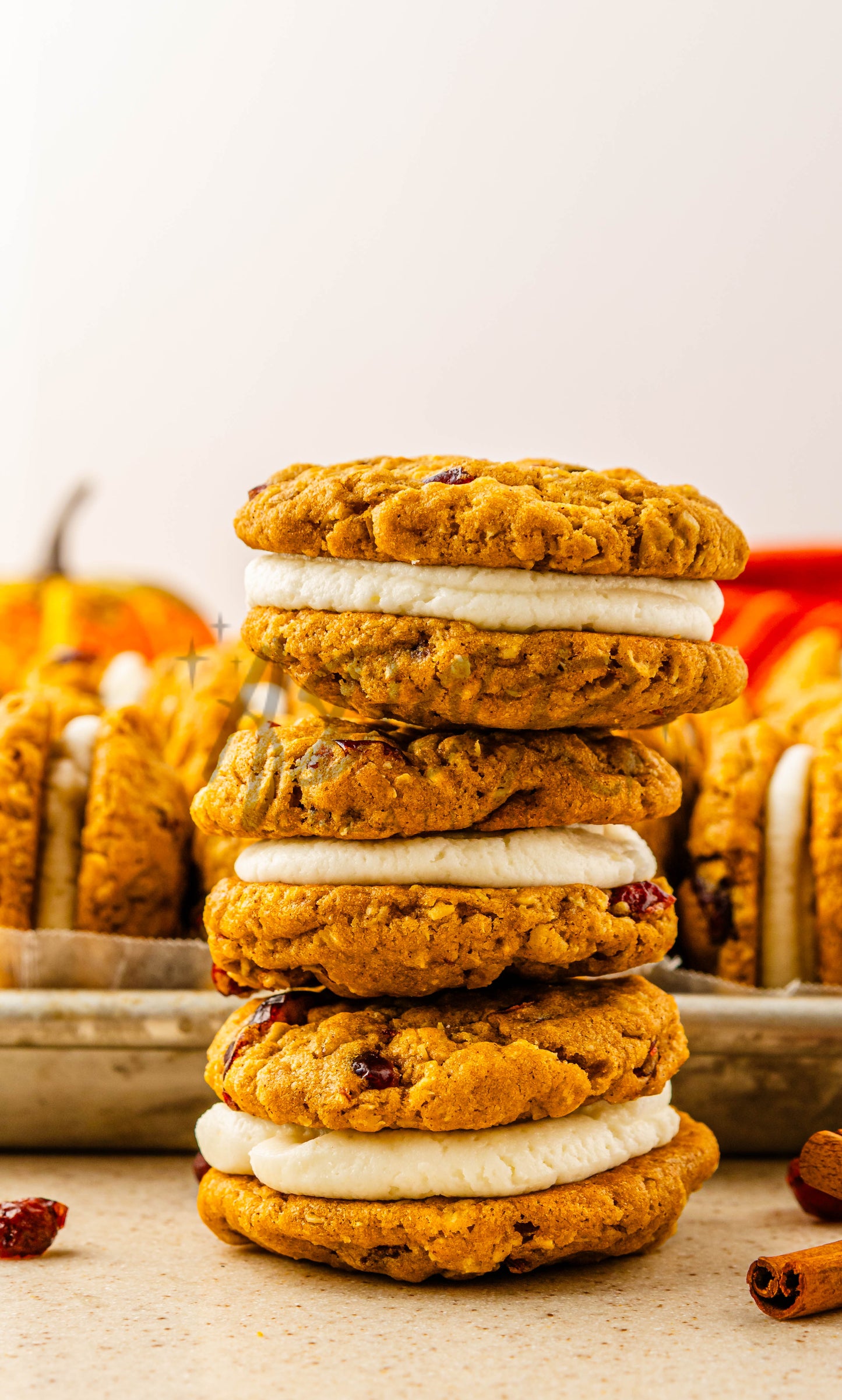 Pumpkin Oatmeal Cranberry Sandwich Cookies - Set 1 of 3
