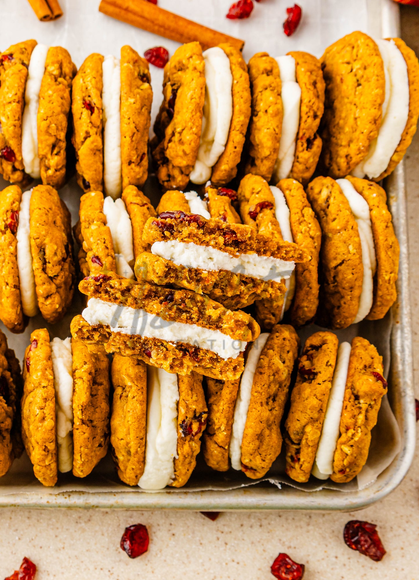 Pumpkin Oatmeal Cranberry Sandwich Cookies - Set 1 of 3
