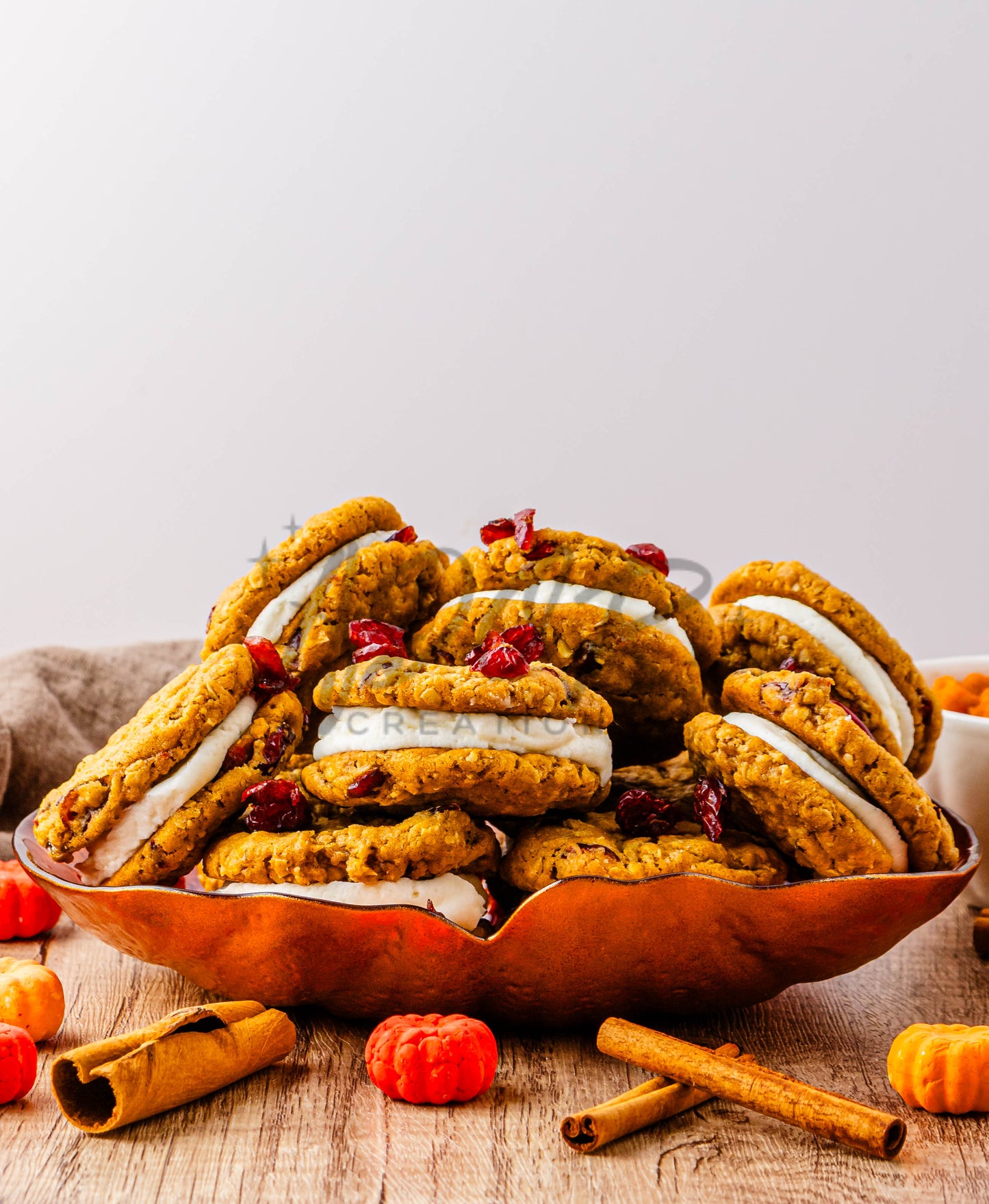 Pumpkin Oatmeal Cranberry Sandwich Cookies - Set 2 of 3