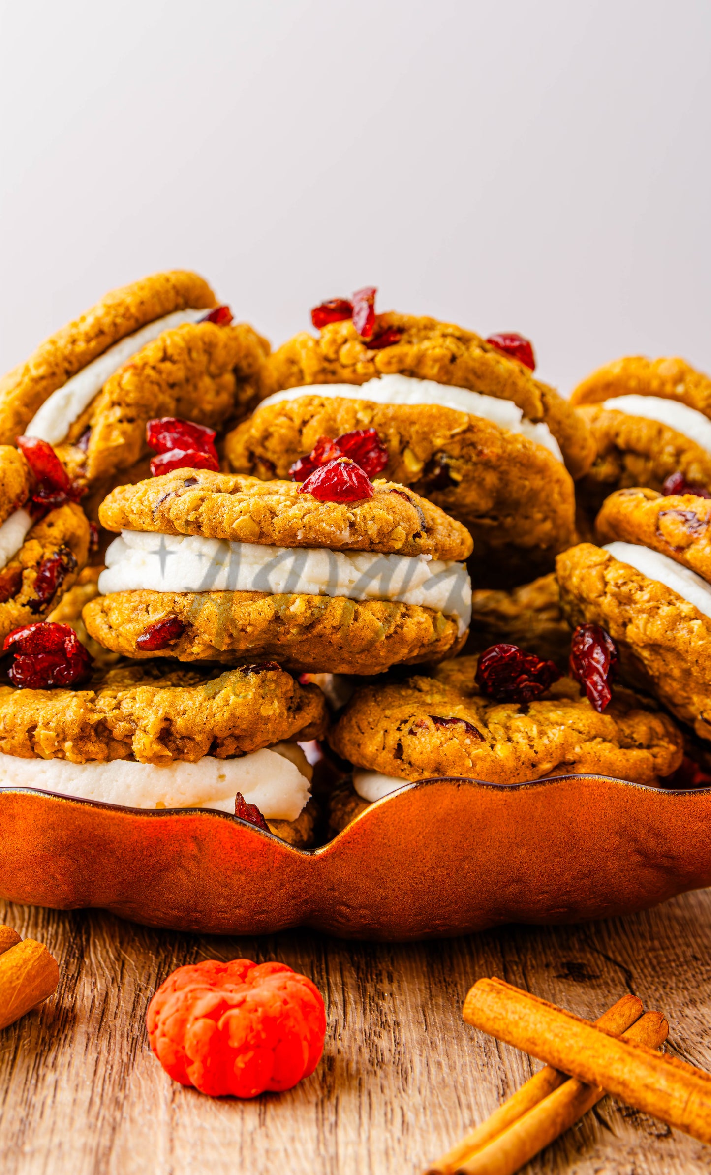 Pumpkin Oatmeal Cranberry Sandwich Cookies - Set 2 of 3