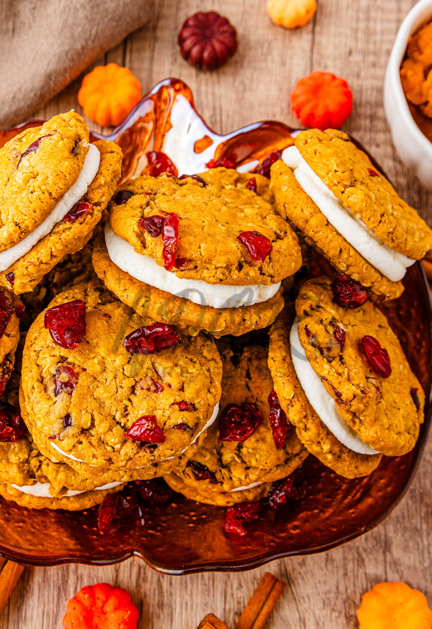 Pumpkin Oatmeal Cranberry Sandwich Cookies - Set 2 of 3