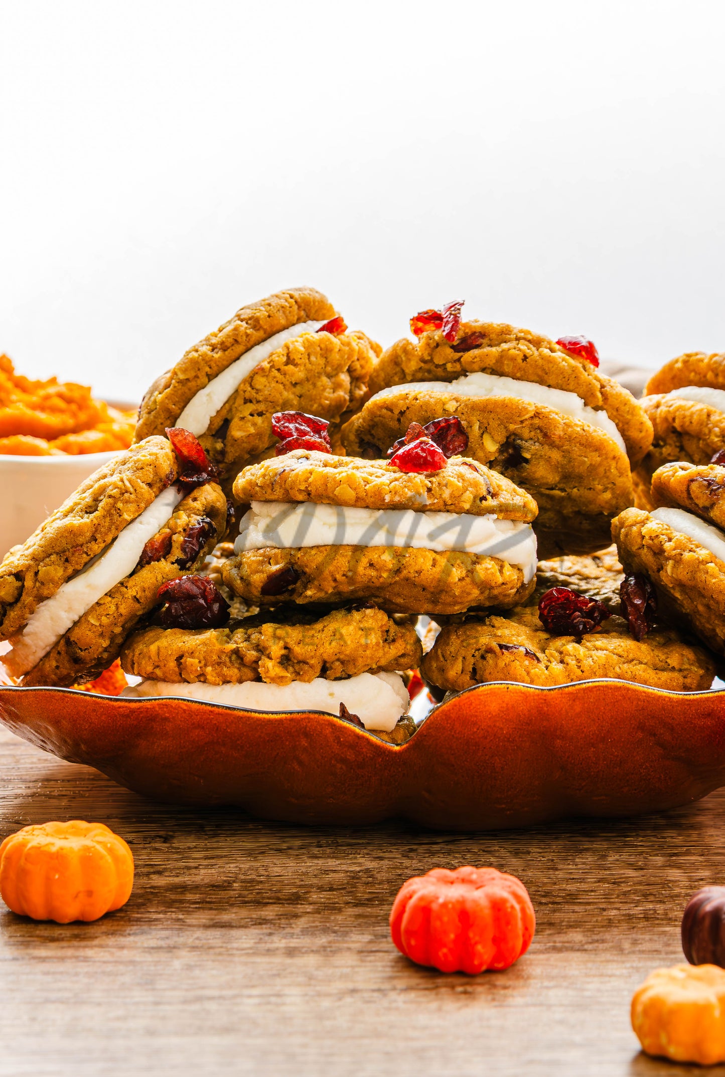 Pumpkin Oatmeal Cranberry Sandwich Cookies - Set 2 of 3