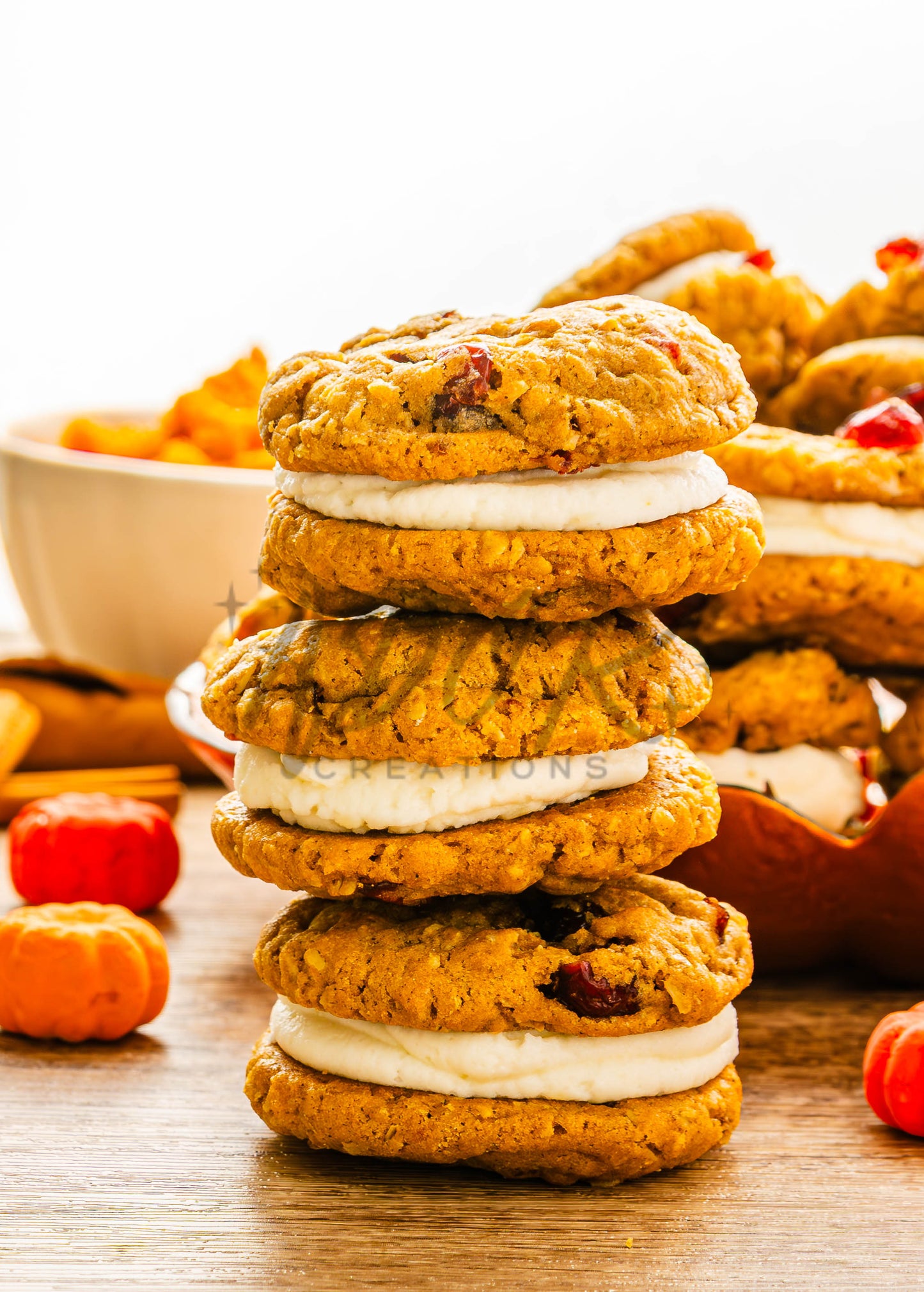 Pumpkin Oatmeal Cranberry Sandwich Cookies - Set 2 of 3