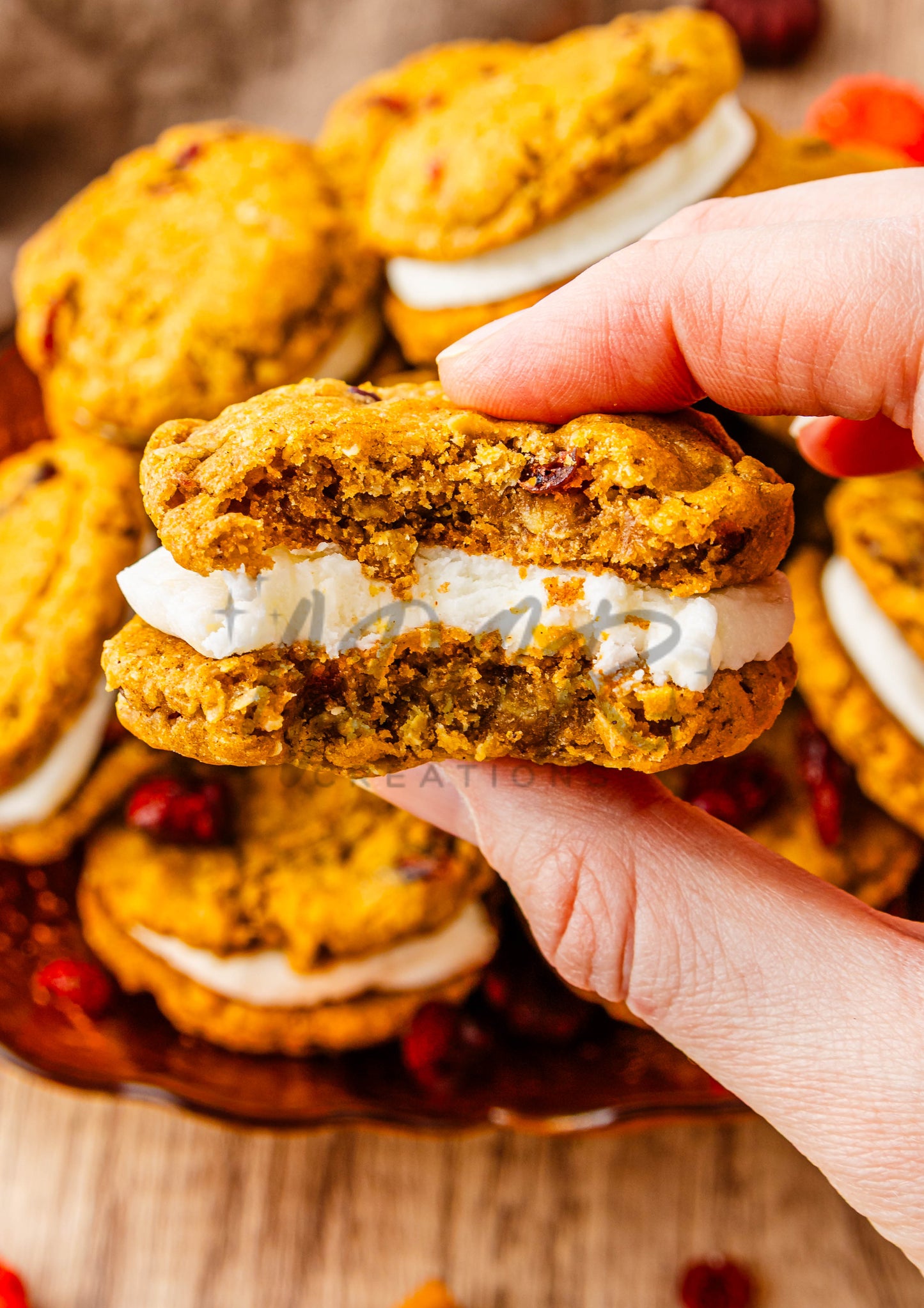 Pumpkin Oatmeal Cranberry Sandwich Cookies - Set 2 of 3