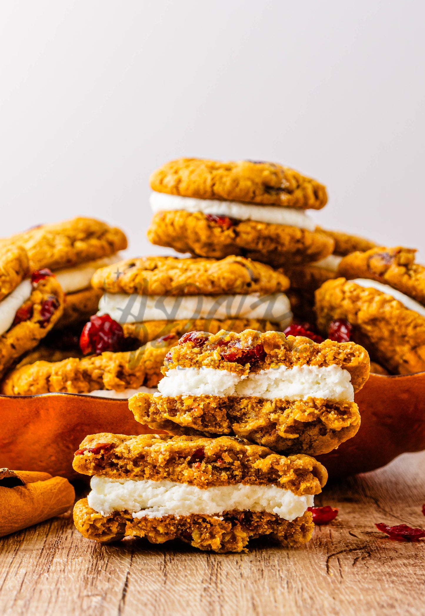 Pumpkin Oatmeal Cranberry Sandwich Cookies - Set 2 of 3