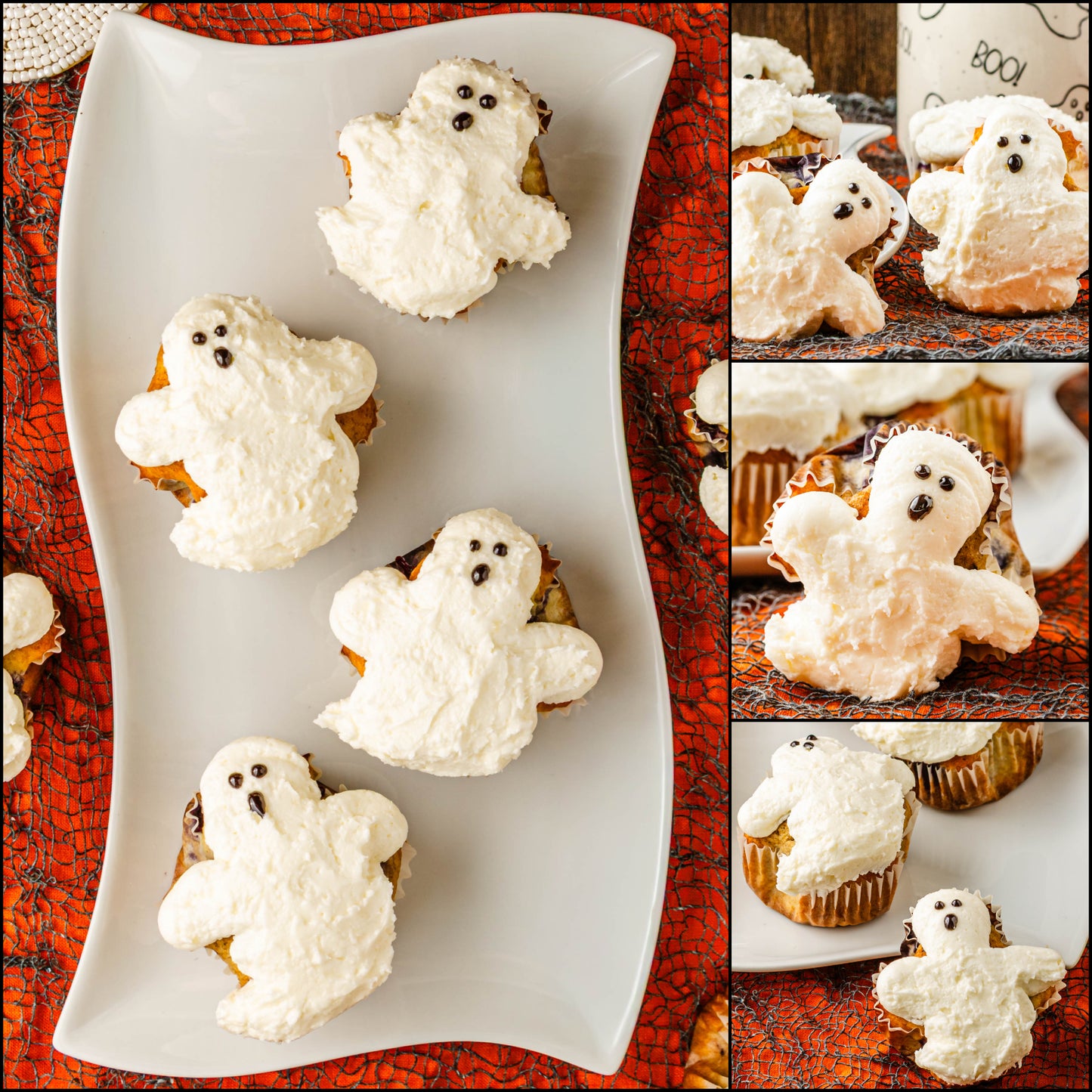 BOO-berry Ghost Muffins w/ SCREAM Cheese Frosting - Set 2 of 3