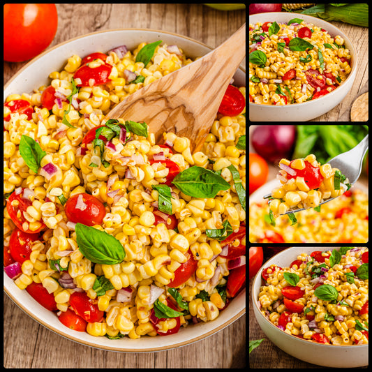 Simple & Fresh Summer Corn Tomato Basil Salad - EXCLUSIVE
