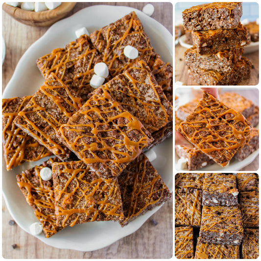 Chocolate Churro Rice Krispie Treats w/ Caramel Drizzle - Set 2 of 3