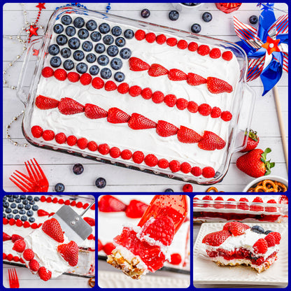 Patriotic Triple Berry Pretzel Salad - EXCLUSIVE