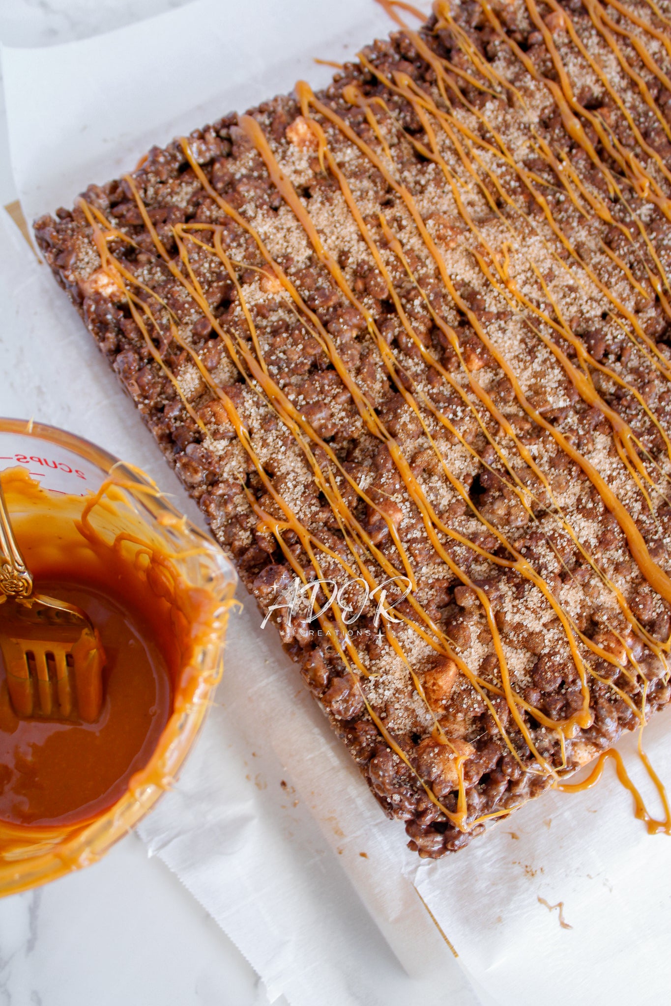 Chocolate Churro Rice Krispie Treats w/ Caramel Drizzle - Set 1 of 3