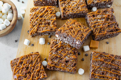 Chocolate Churro Rice Krispie Treats w/ Caramel Drizzle - Set 1 of 3