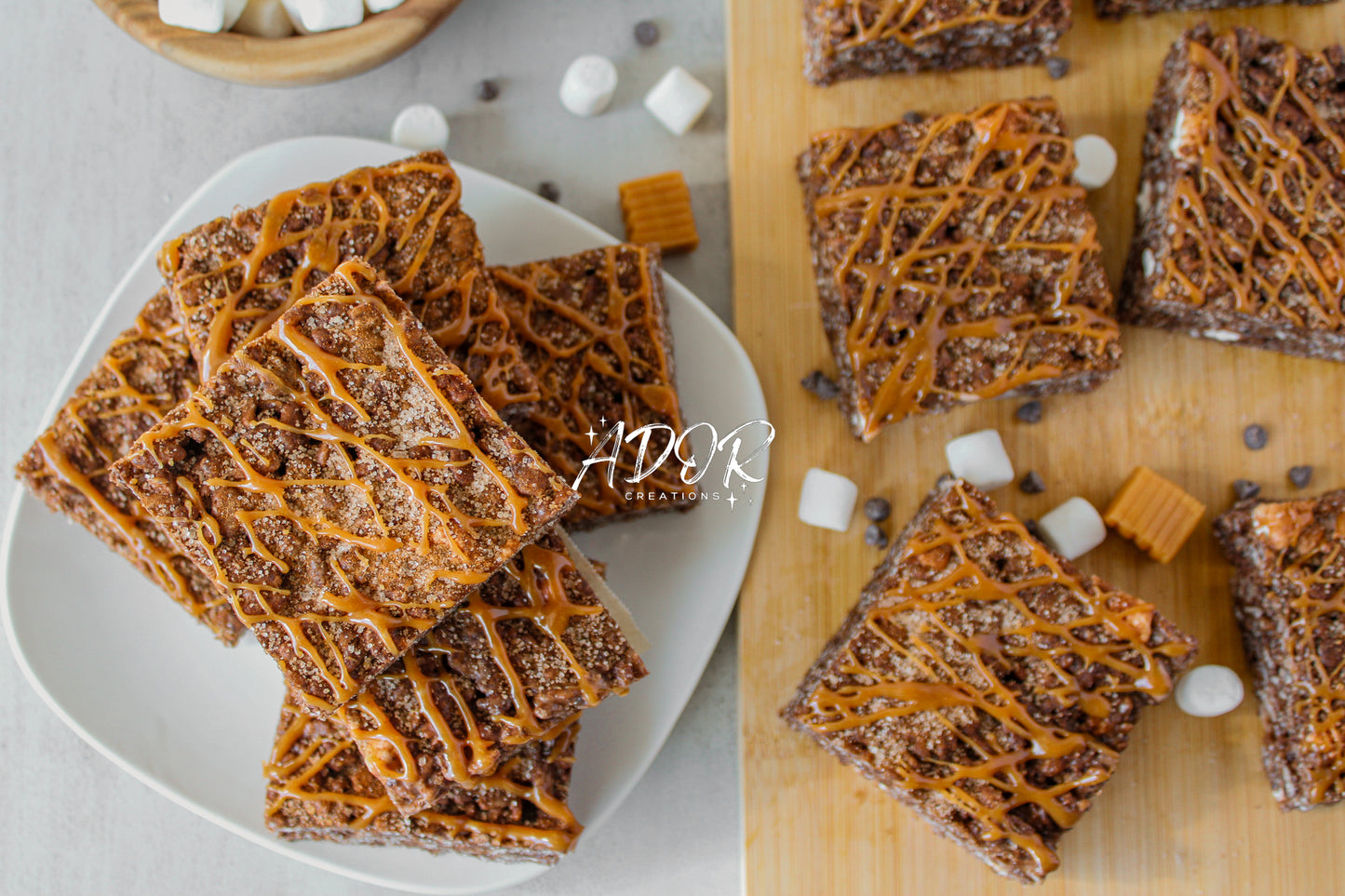 Chocolate Churro Rice Krispie Treats w/ Caramel Drizzle - Set 1 of 3