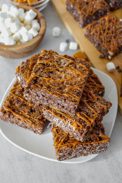 Chocolate Churro Rice Krispie Treats w/ Caramel Drizzle - Set 1 of 3