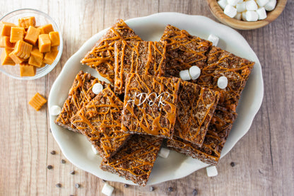 Chocolate Churro Rice Krispie Treats w/ Caramel Drizzle - Set 2 of 3