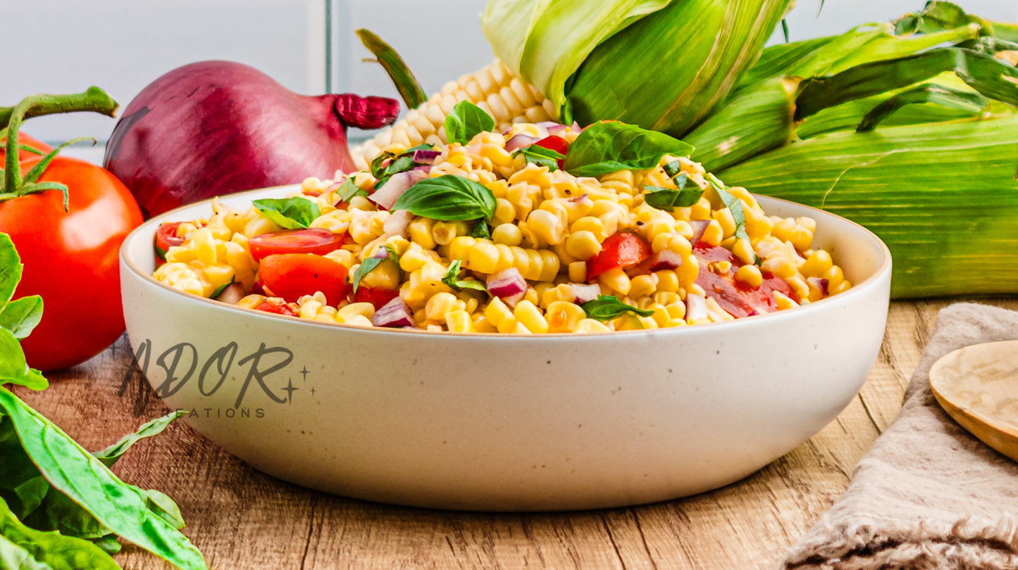 Simple & Fresh Summer Corn Tomato Basil Salad - EXCLUSIVE