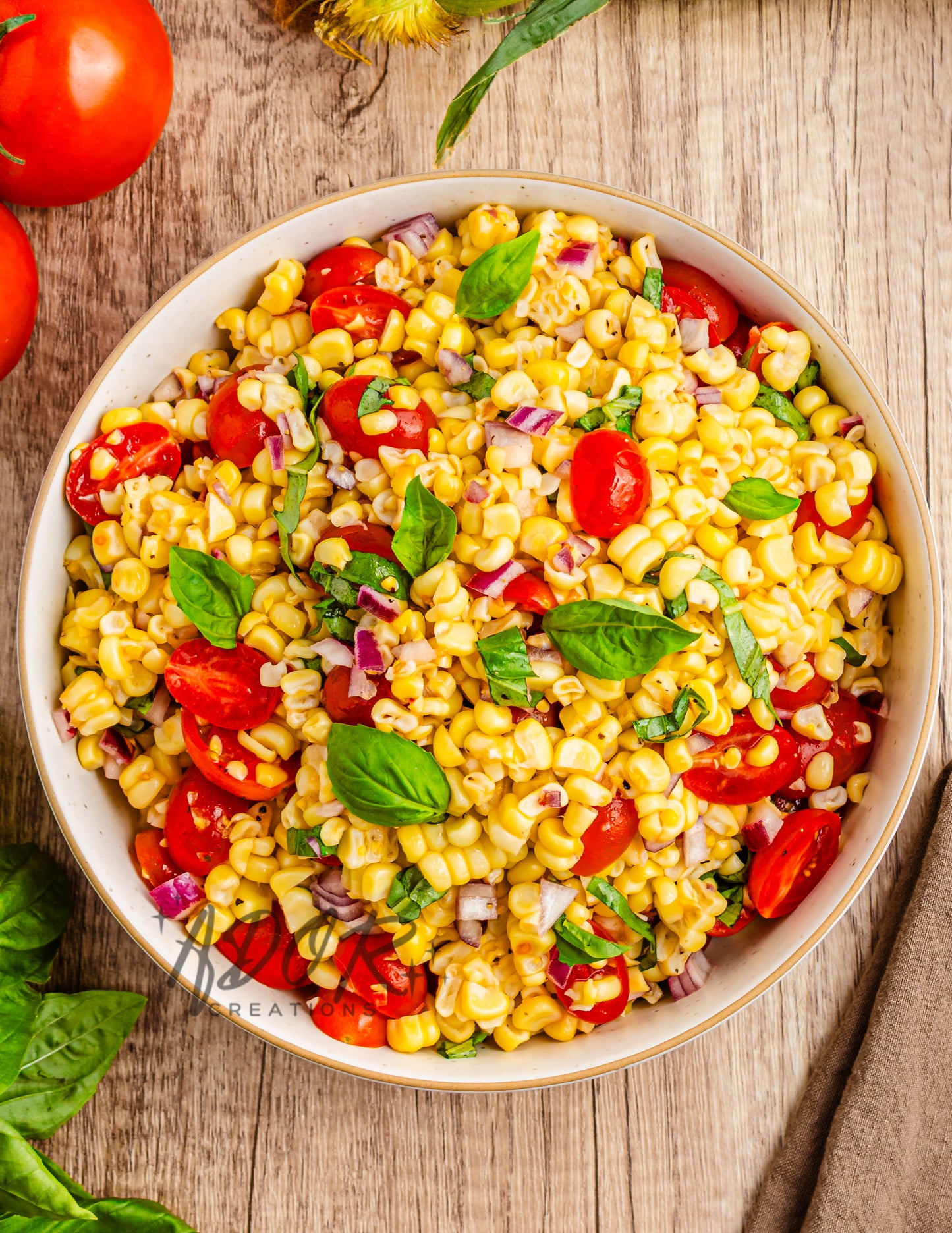 Simple & Fresh Summer Corn Tomato Basil Salad - EXCLUSIVE