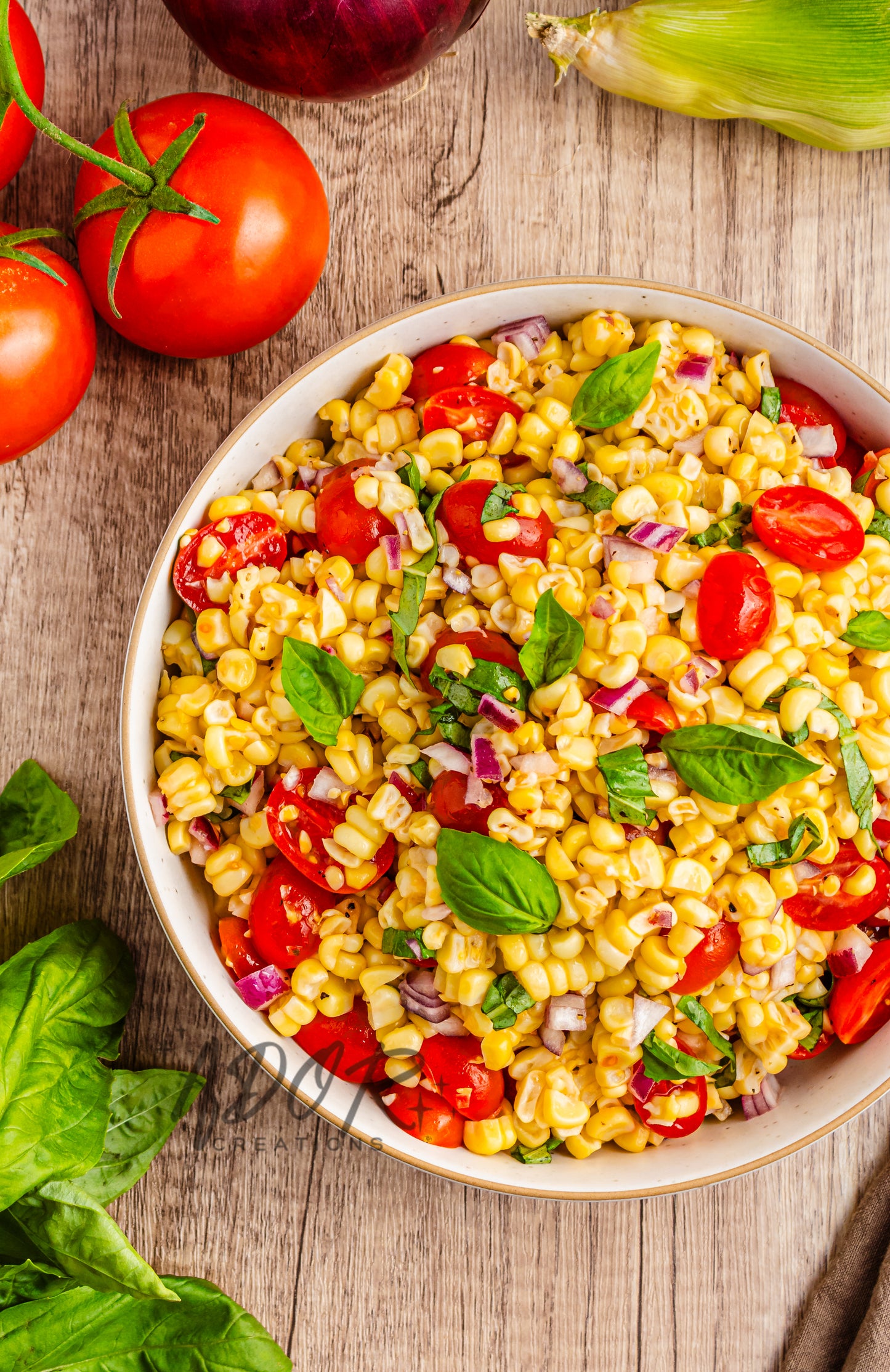 Simple & Fresh Summer Corn Tomato Basil Salad - EXCLUSIVE