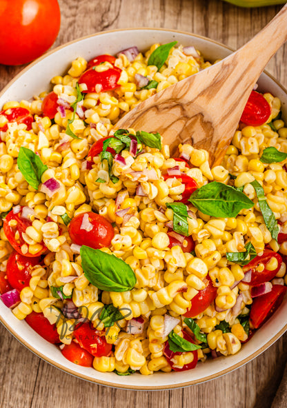Simple & Fresh Summer Corn Tomato Basil Salad - EXCLUSIVE