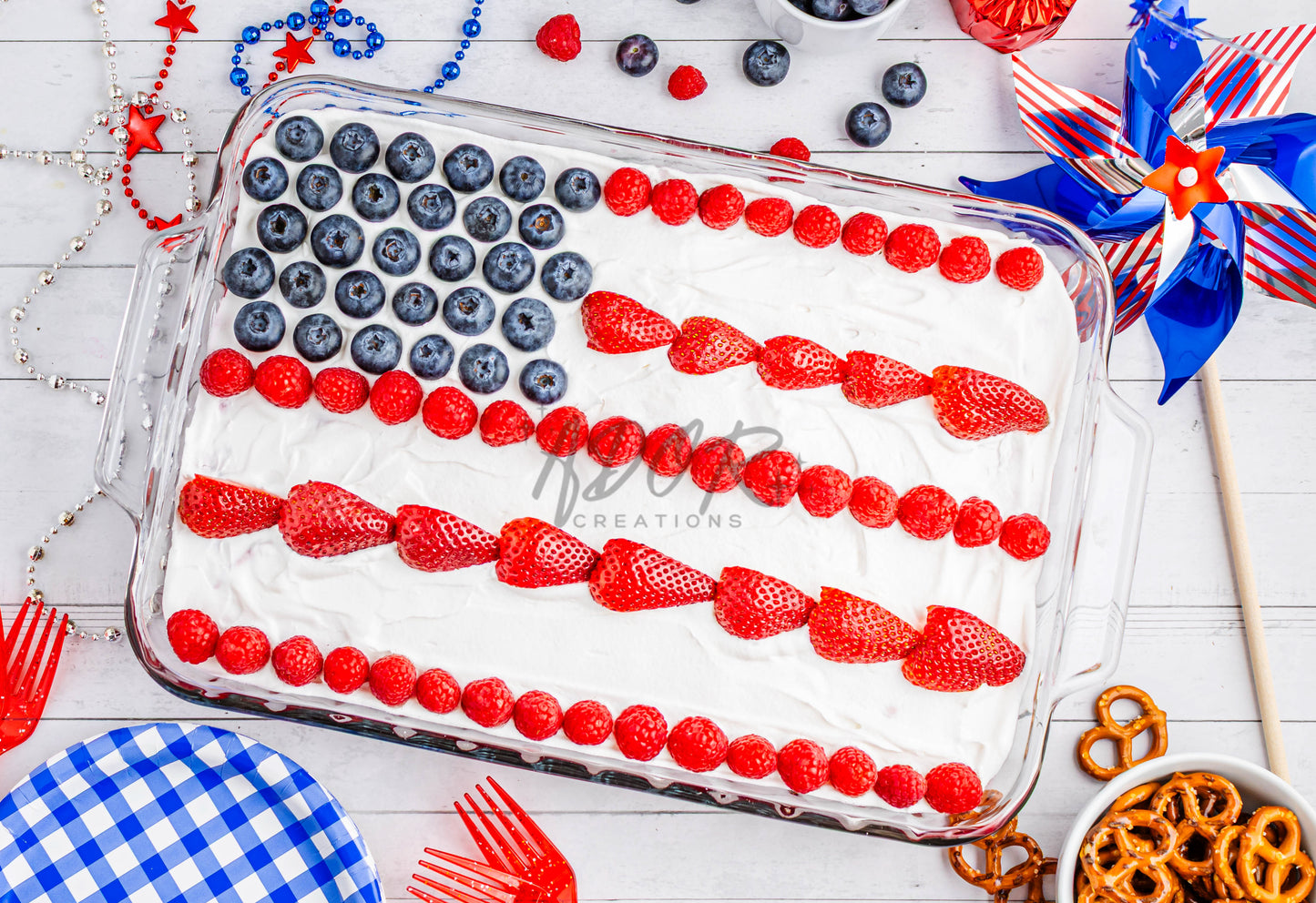 Patriotic Triple Berry Pretzel Salad - EXCLUSIVE