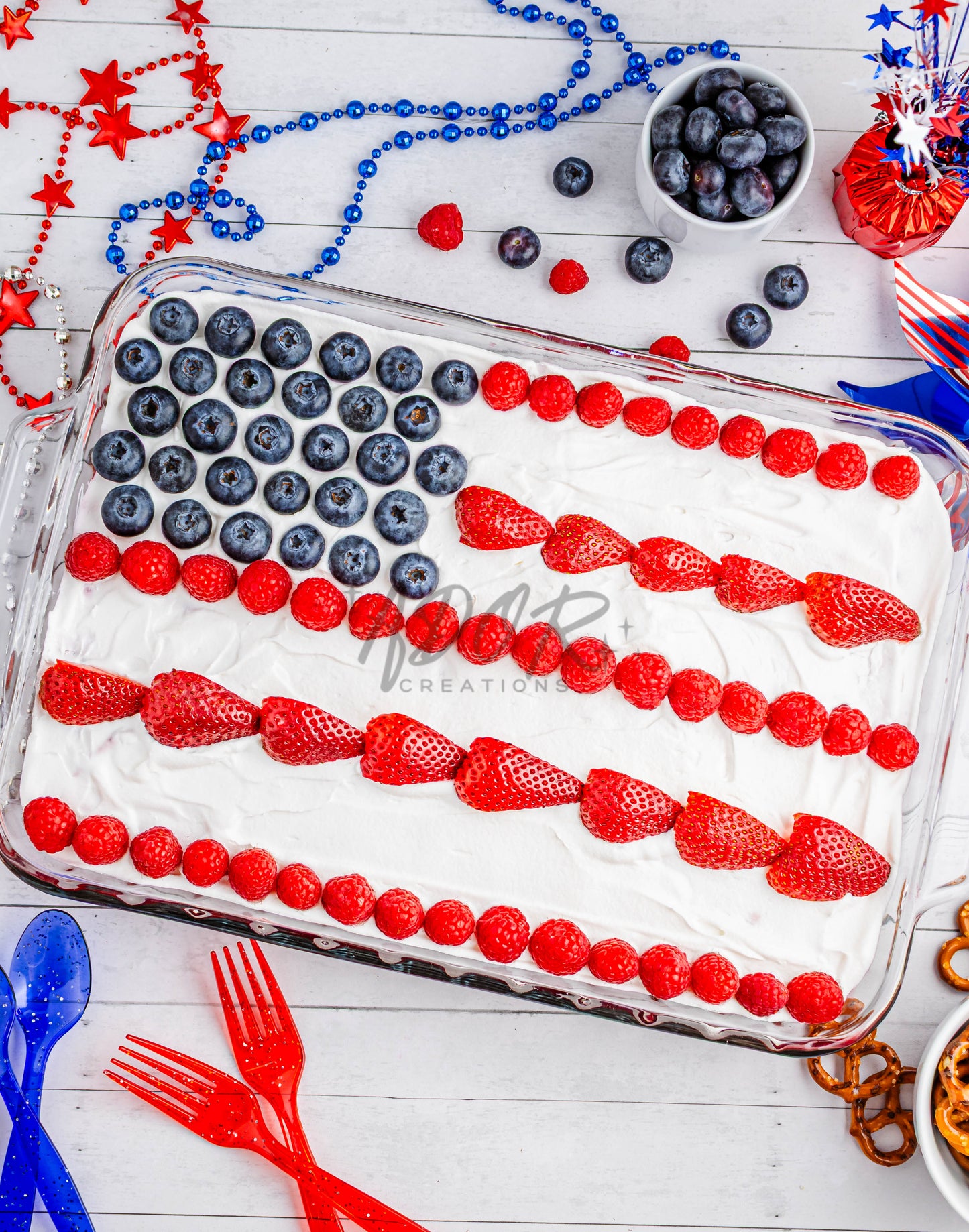 Patriotic Triple Berry Pretzel Salad - EXCLUSIVE