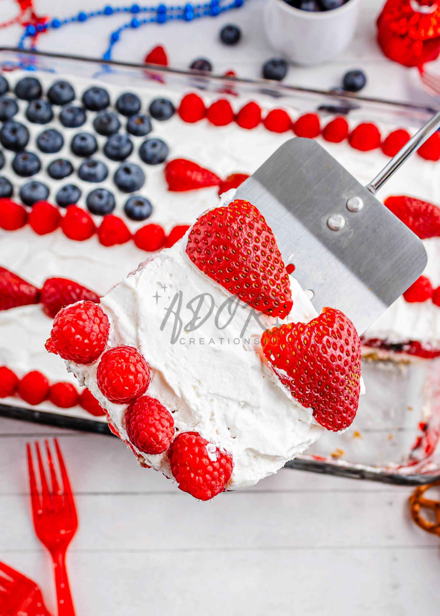 Patriotic Triple Berry Pretzel Salad - EXCLUSIVE