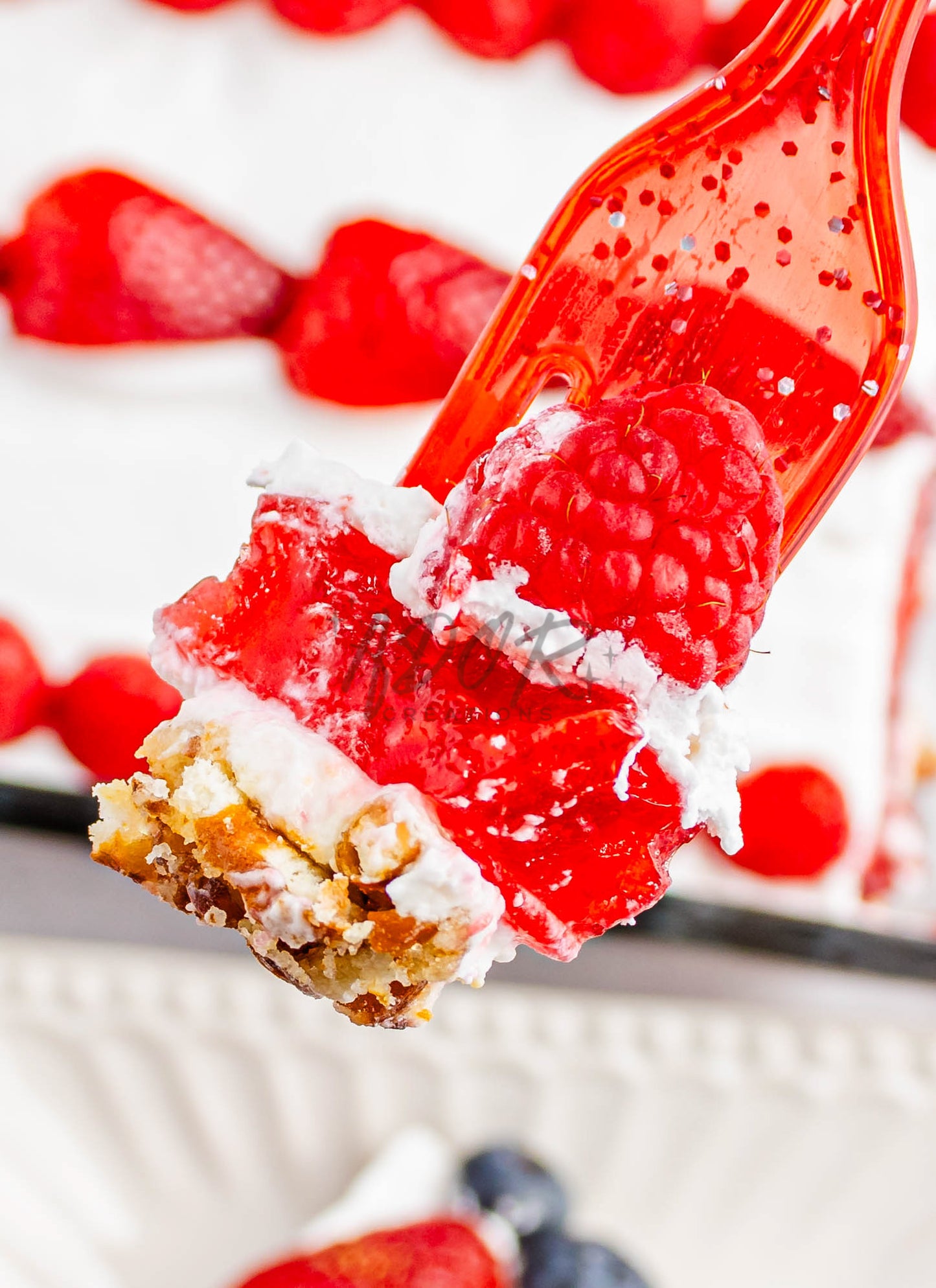 Patriotic Triple Berry Pretzel Salad - EXCLUSIVE