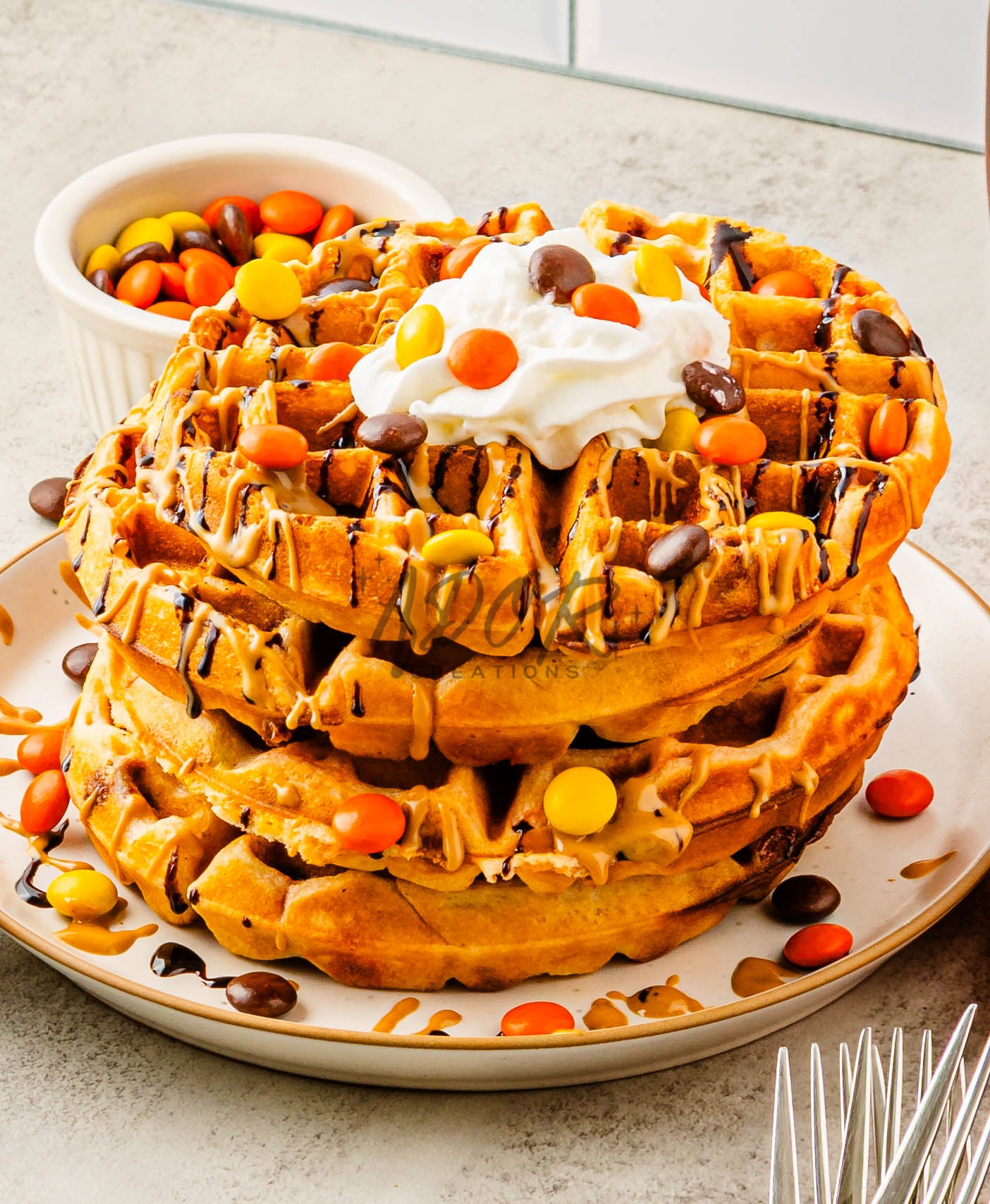 Reese's Pieces Waffles - EXCLUSIVE
