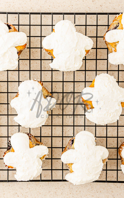 BOO-berry Ghost Muffins w/ SCREAM Cheese Frosting - Set 1 of 3