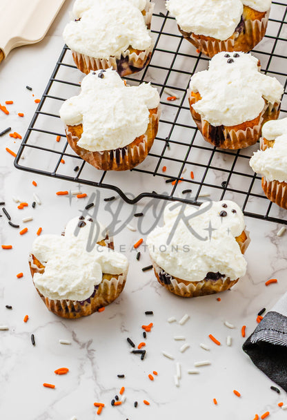 BOO-berry Ghost Muffins w/ SCREAM Cheese Frosting - Set 1 of 3