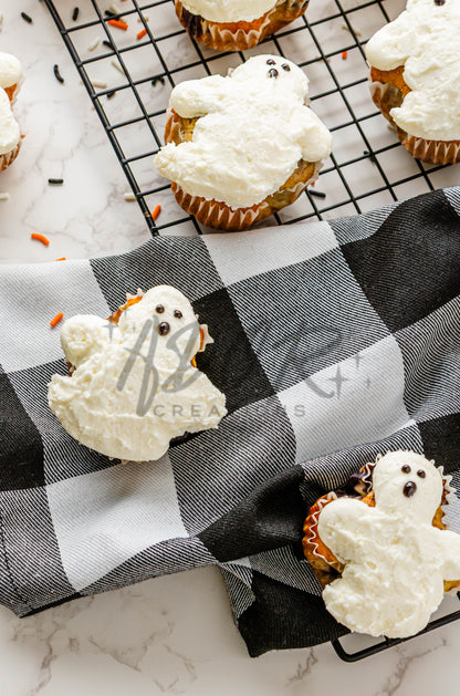 BOO-berry Ghost Muffins w/ SCREAM Cheese Frosting - Set 1 of 3
