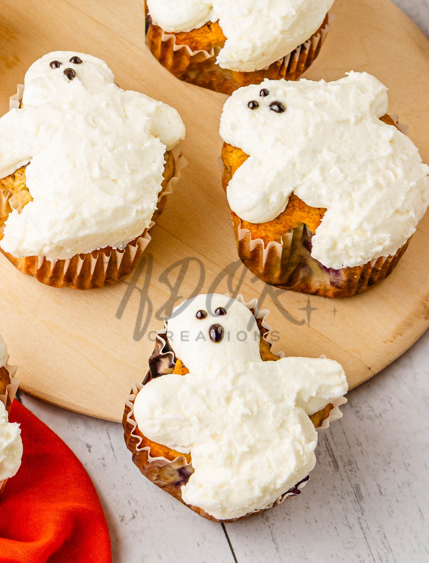 BOO-berry Ghost Muffins w/ SCREAM Cheese Frosting - Set 3 of 3