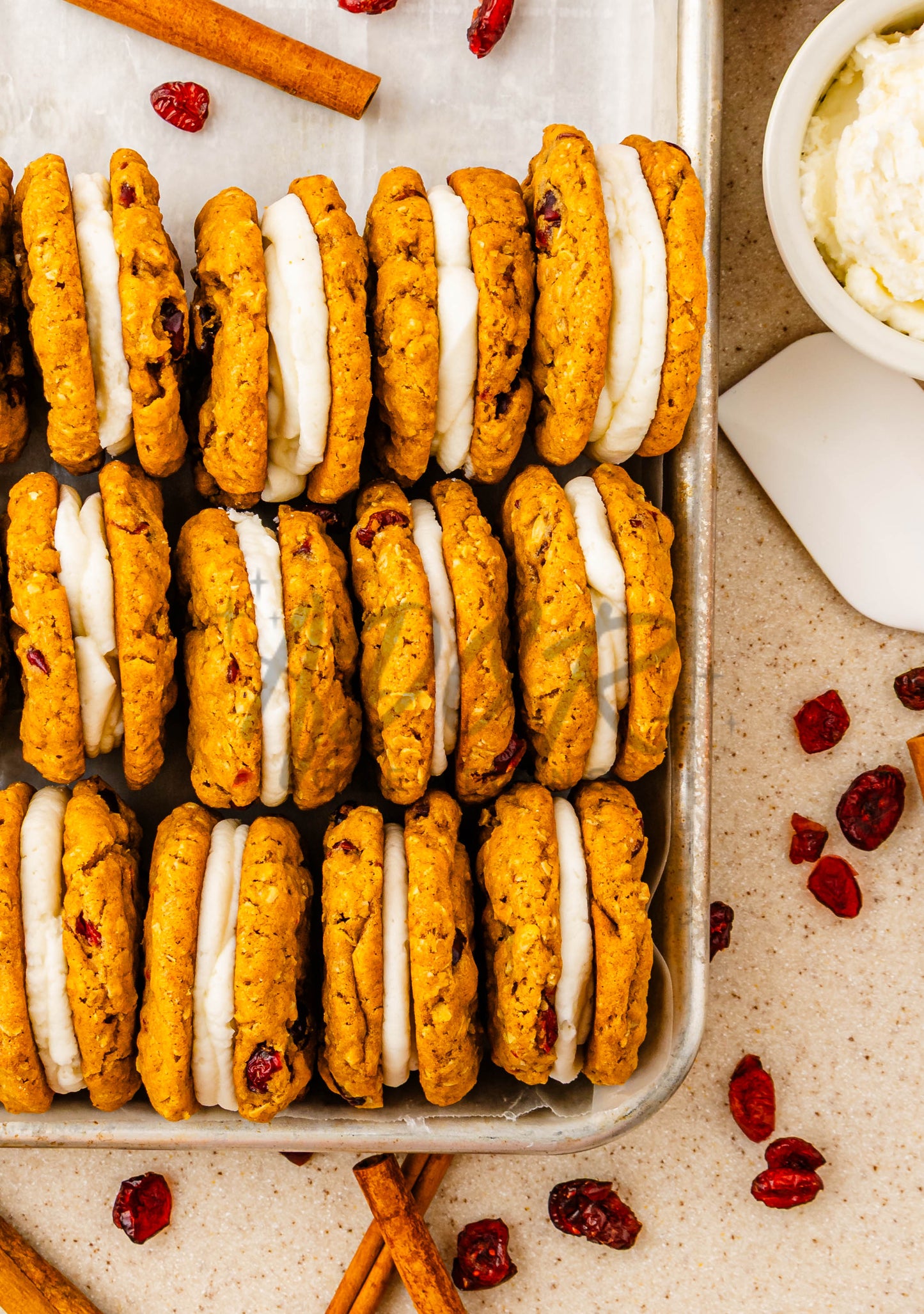 Pumpkin Oatmeal Cranberry Sandwich Cookies - Set 1 of 3