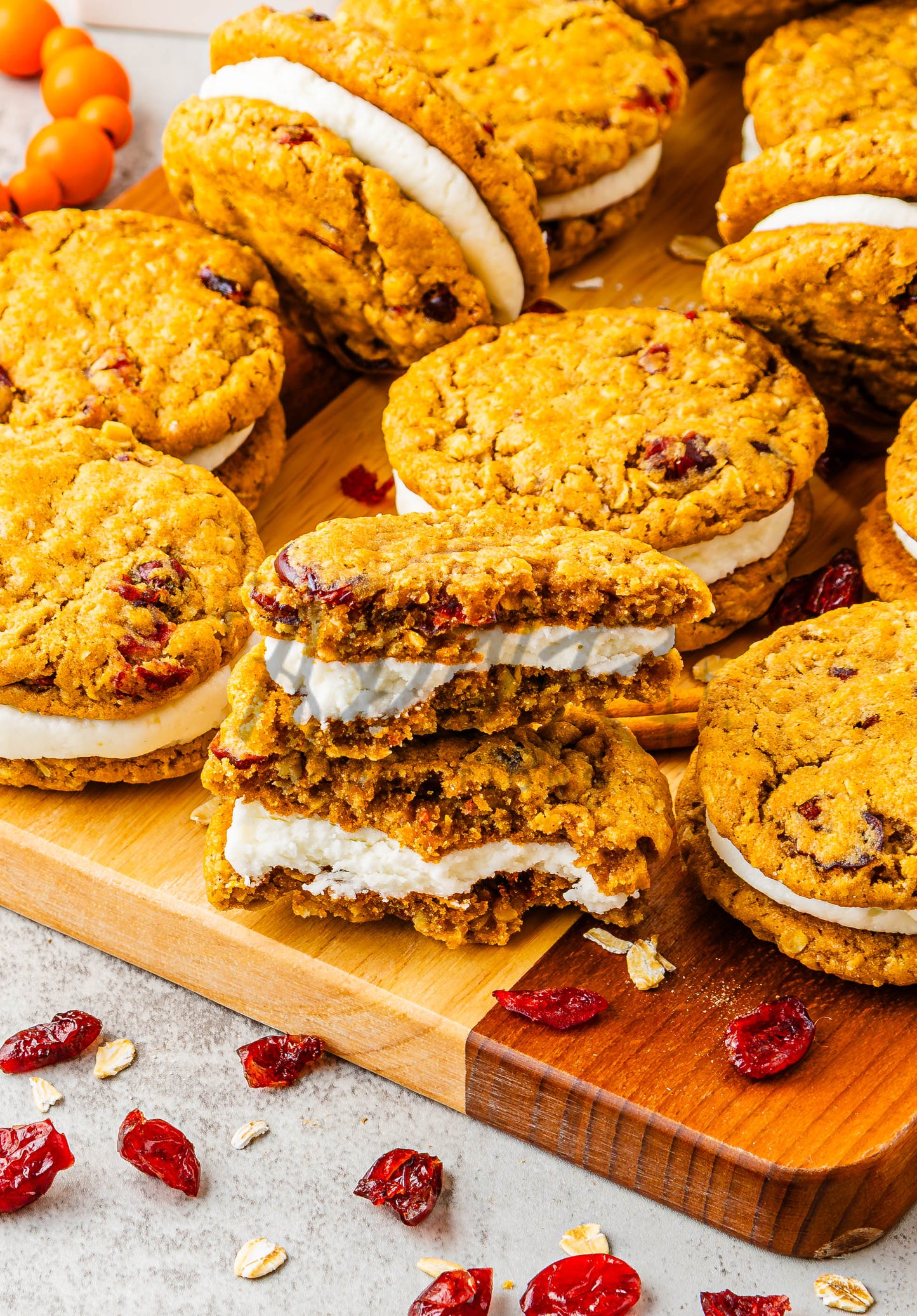 Pumpkin Oatmeal Cranberry Sandwich Cookies - Set 3 of 3